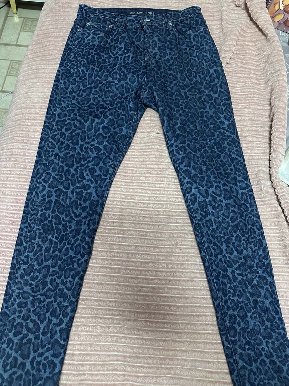 Michael Kors Leopard Print Ankle Skinny Jeans